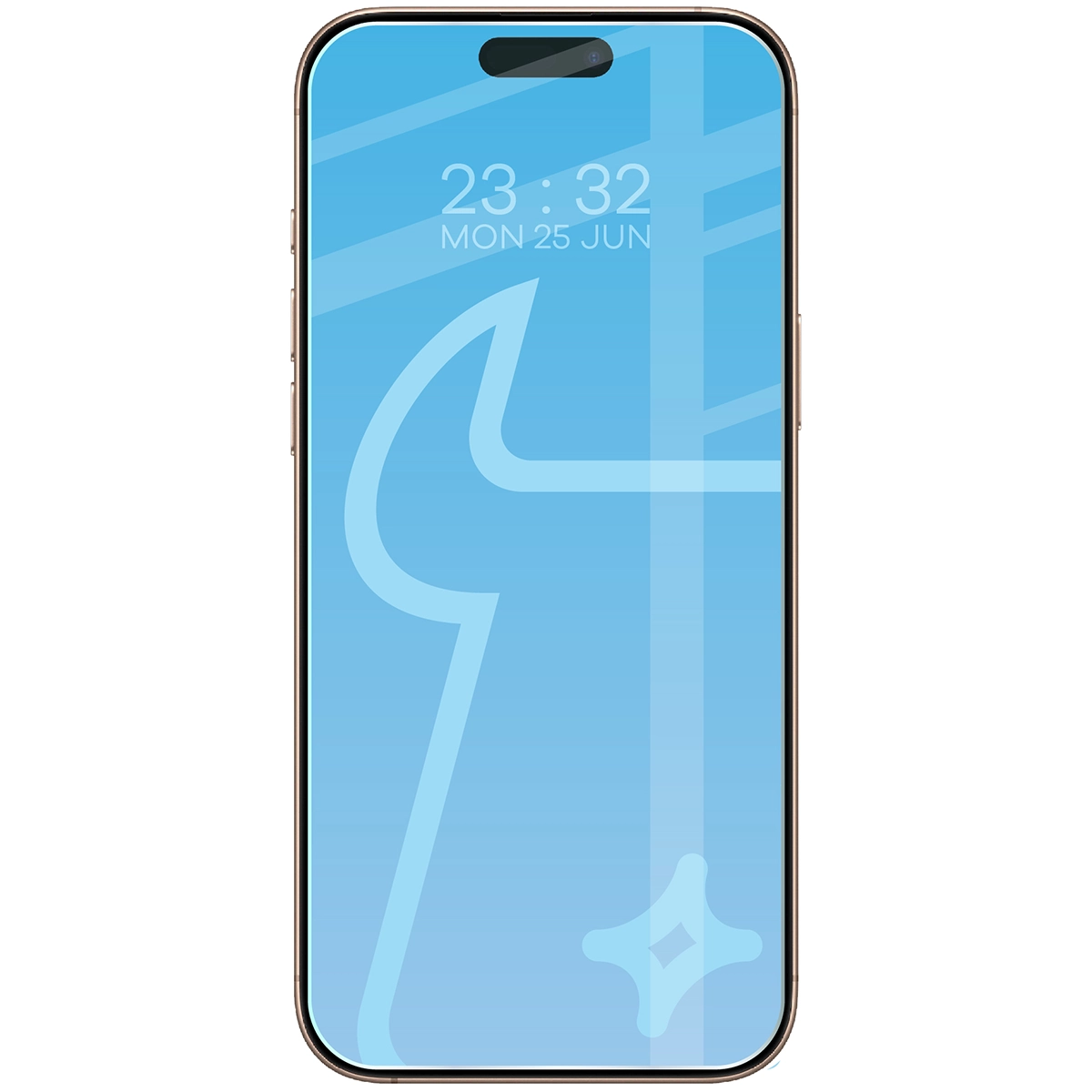 Wizualizacja na telefonie z nałożonym szkłem hartowanym Bizon Glass Clear